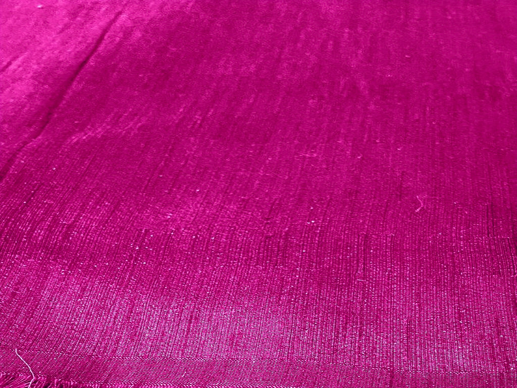 Rani Pink Plain Bangalore Raw Silk Fabric