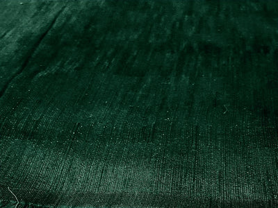 Bottle Green Plain Bangalore Raw Silk Fabric