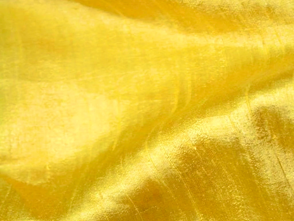 Yellow Plain Bangalore Raw Silk Fabric