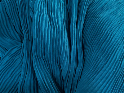 Peacock Blue Plain Pleated Georgette Fabric