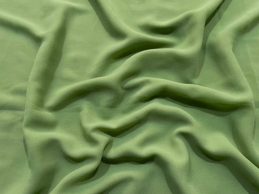 Pista Green Plain Georgette Fabric