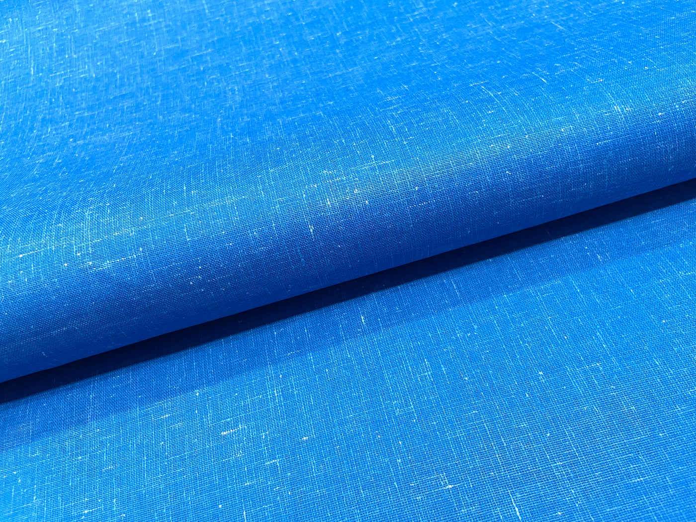 Blue Plain Cotton Linen Fabric