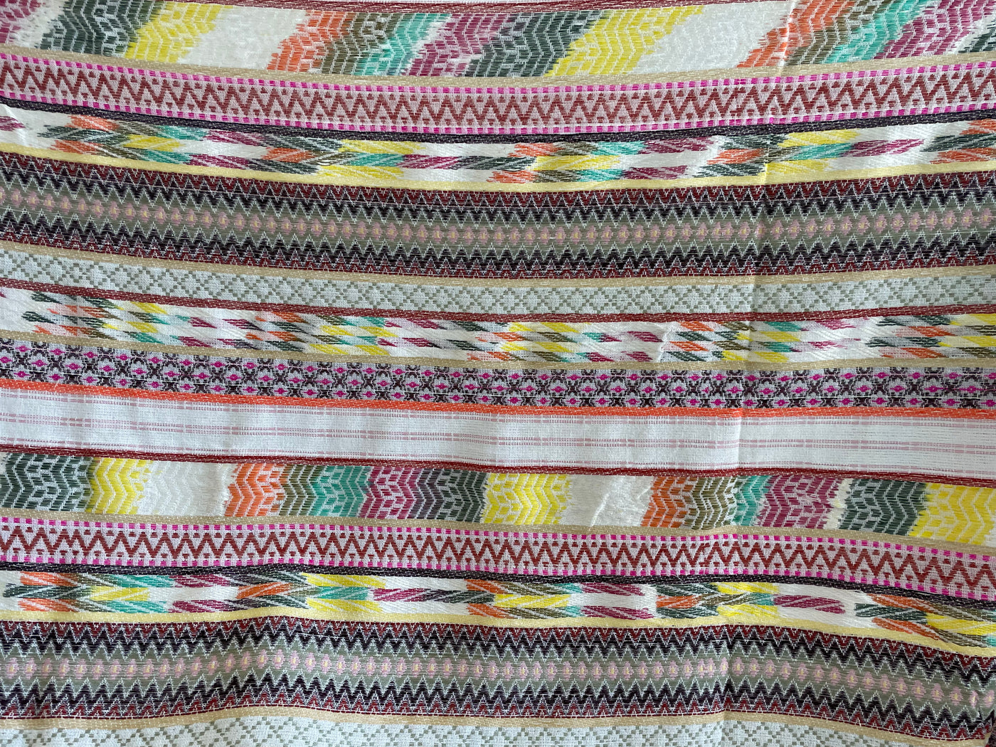 Multicolor Traditional Cotton Jacquard Fabric