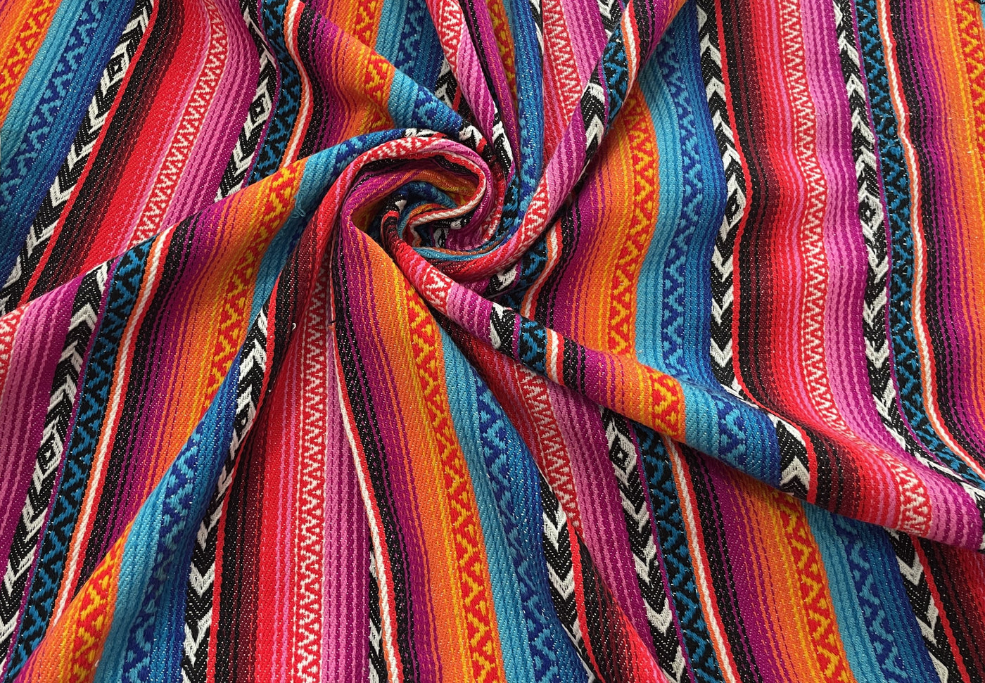 Multicolor Stripes Cotton Jacquard Fabric