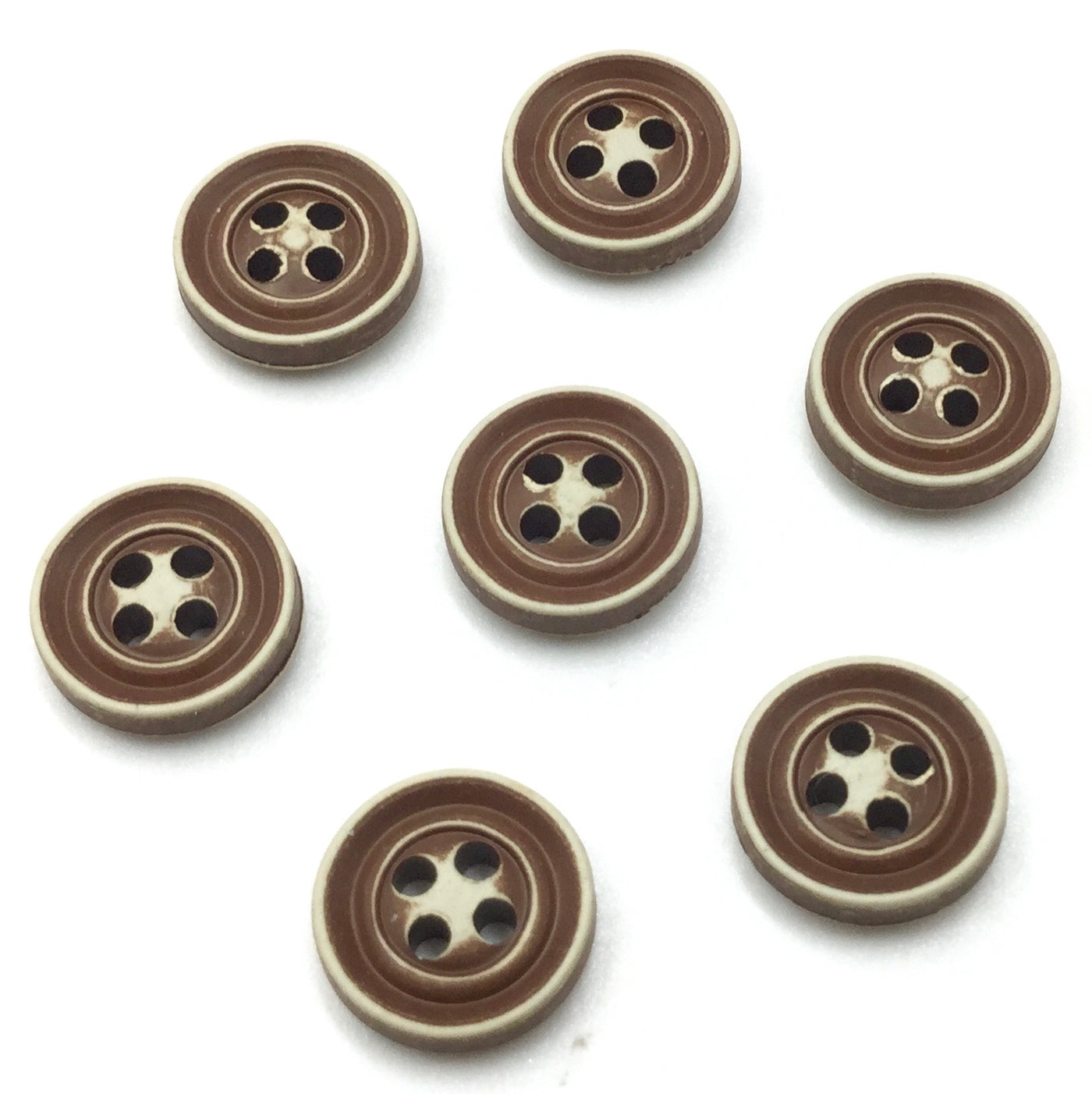 Brown Circular 4 Hole Plastic Buttons