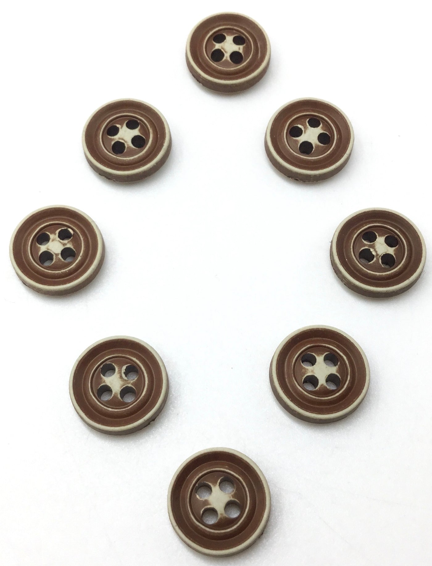 Brown Circular 4 Hole Plastic Buttons