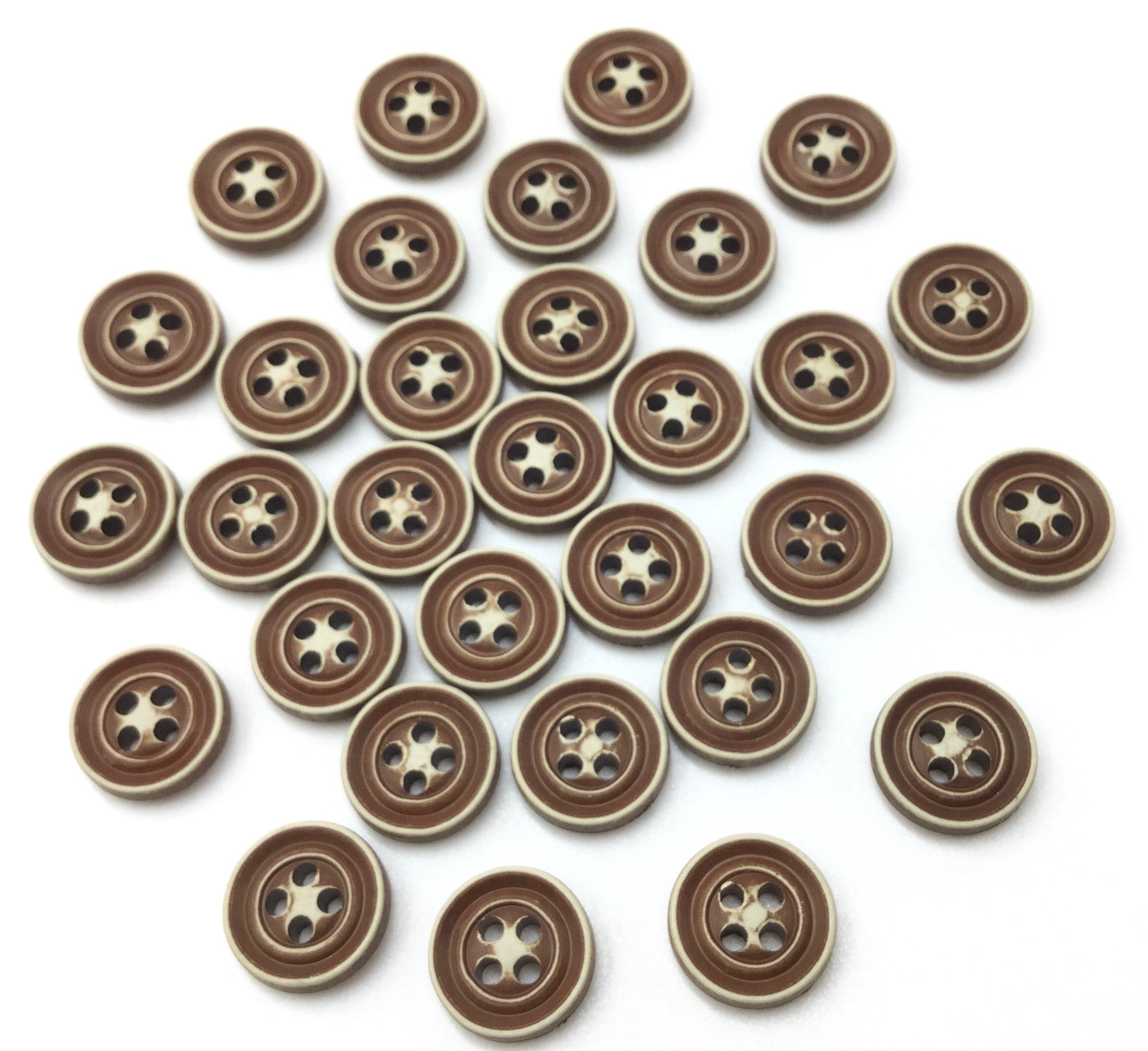 Brown Circular 4 Hole Plastic Buttons