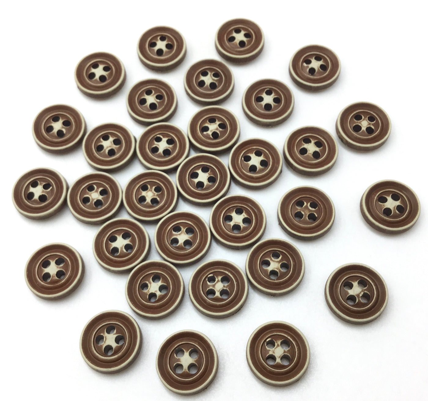 Brown Circular 4 Hole Plastic Buttons