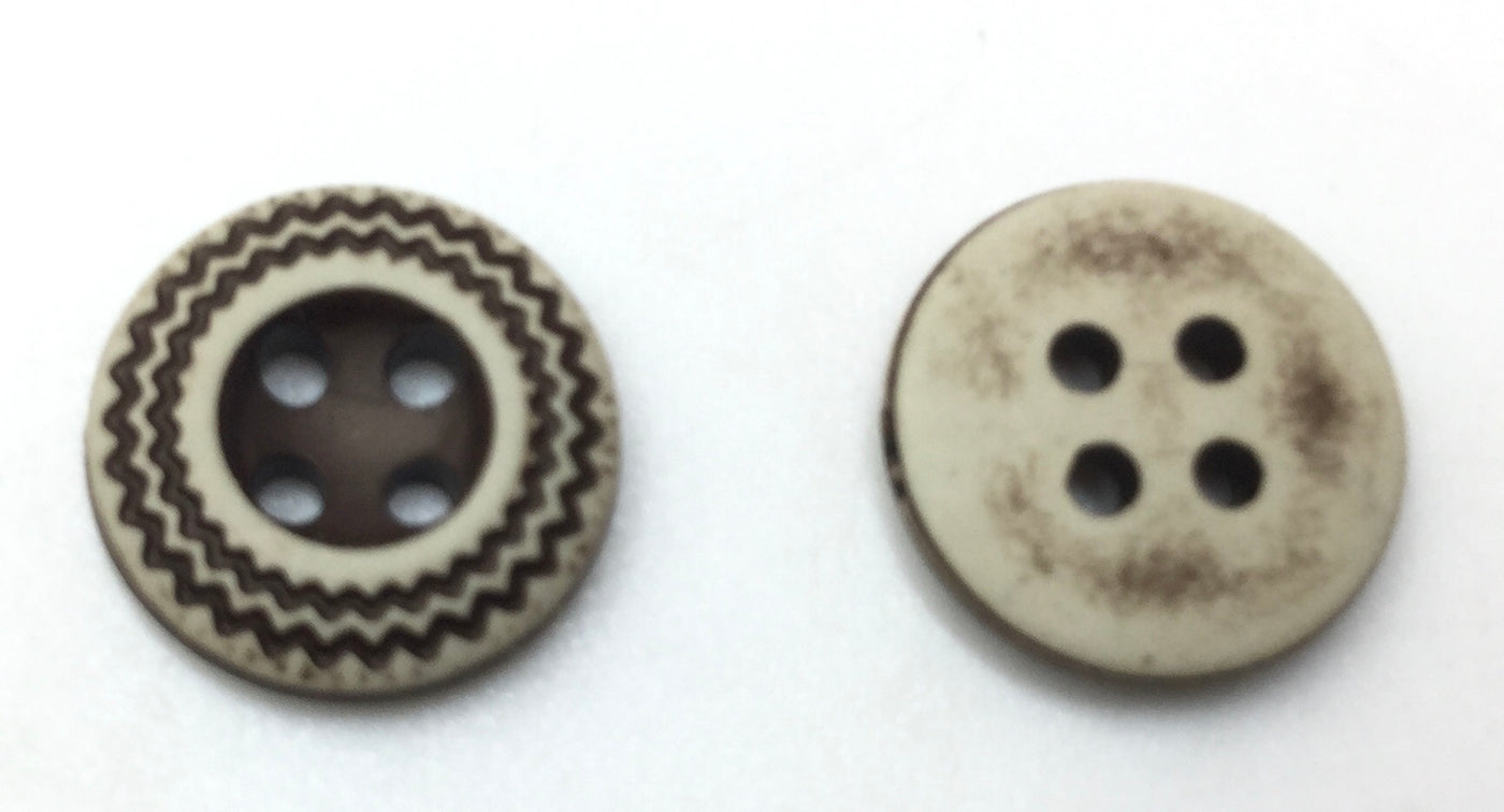 Brown Circular 4 Hole Polyester Buttons