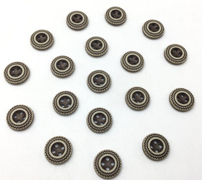 Brown Circular 4 Hole Polyester Buttons