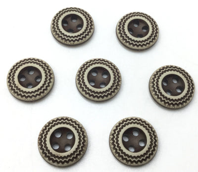 Brown Circular 4 Hole Polyester Buttons