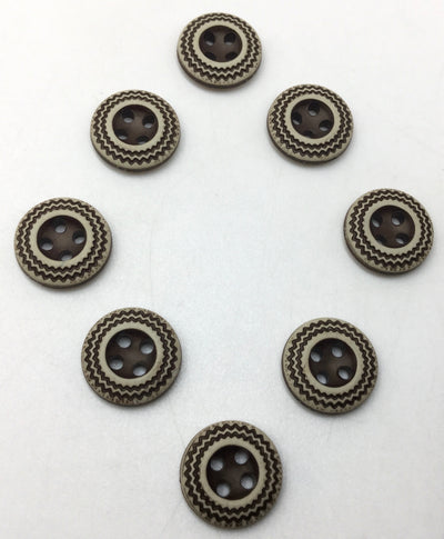 Brown Circular 4 Hole Polyester Buttons