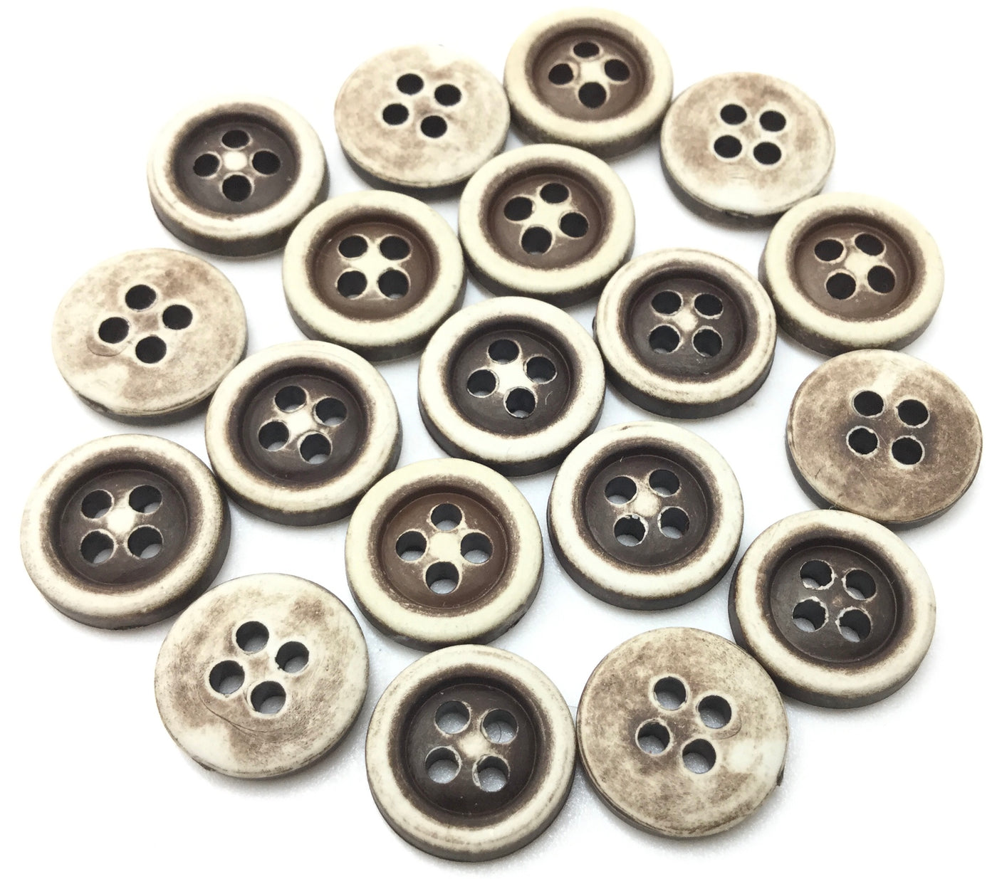 Dark Brown Circular 4 Hole Polyester Buttons