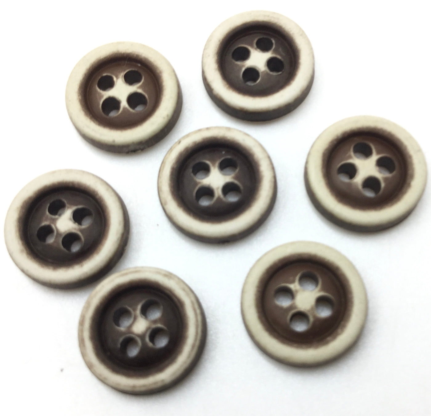 Dark Brown Circular 4 Hole Polyester Buttons