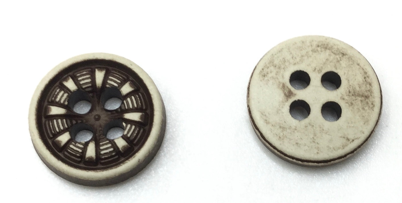 Brown Circular 4 Hole Polyester Buttons