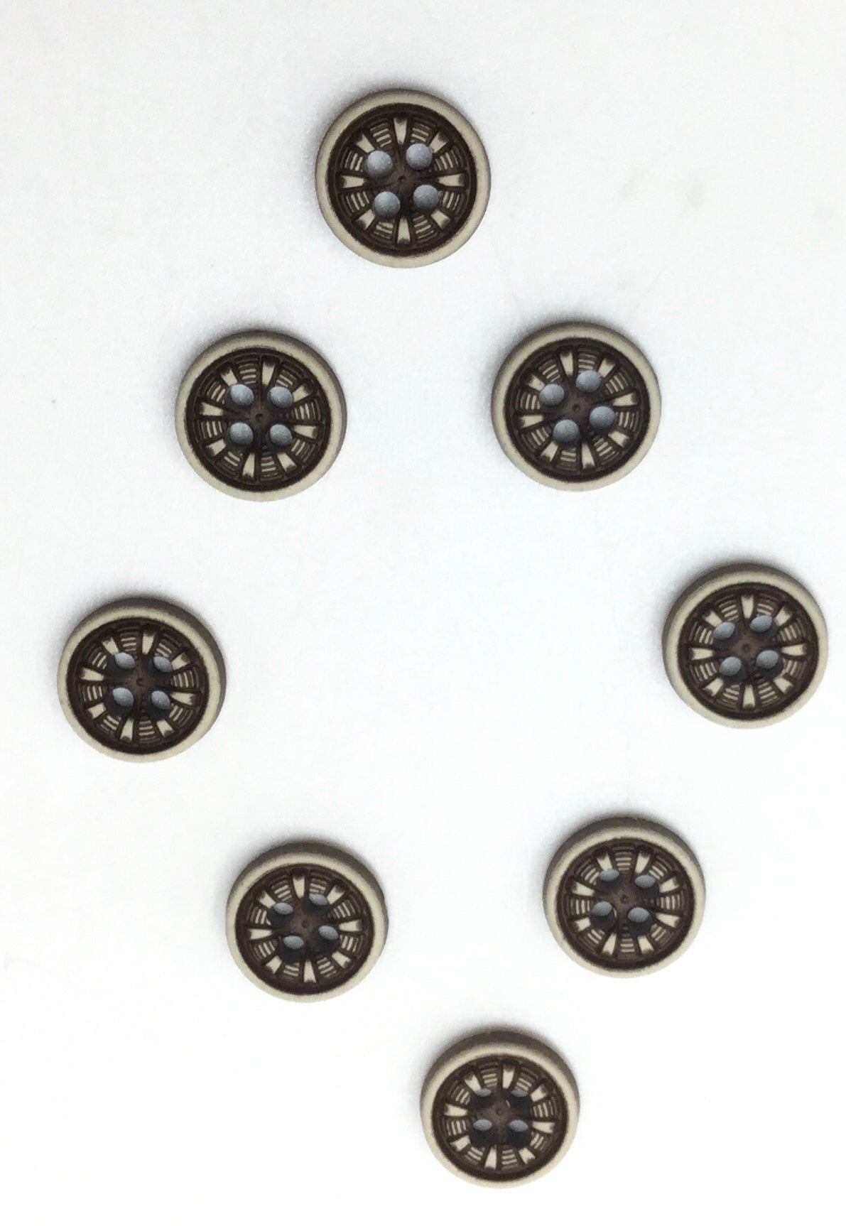 Brown Circular 4 Hole Polyester Buttons