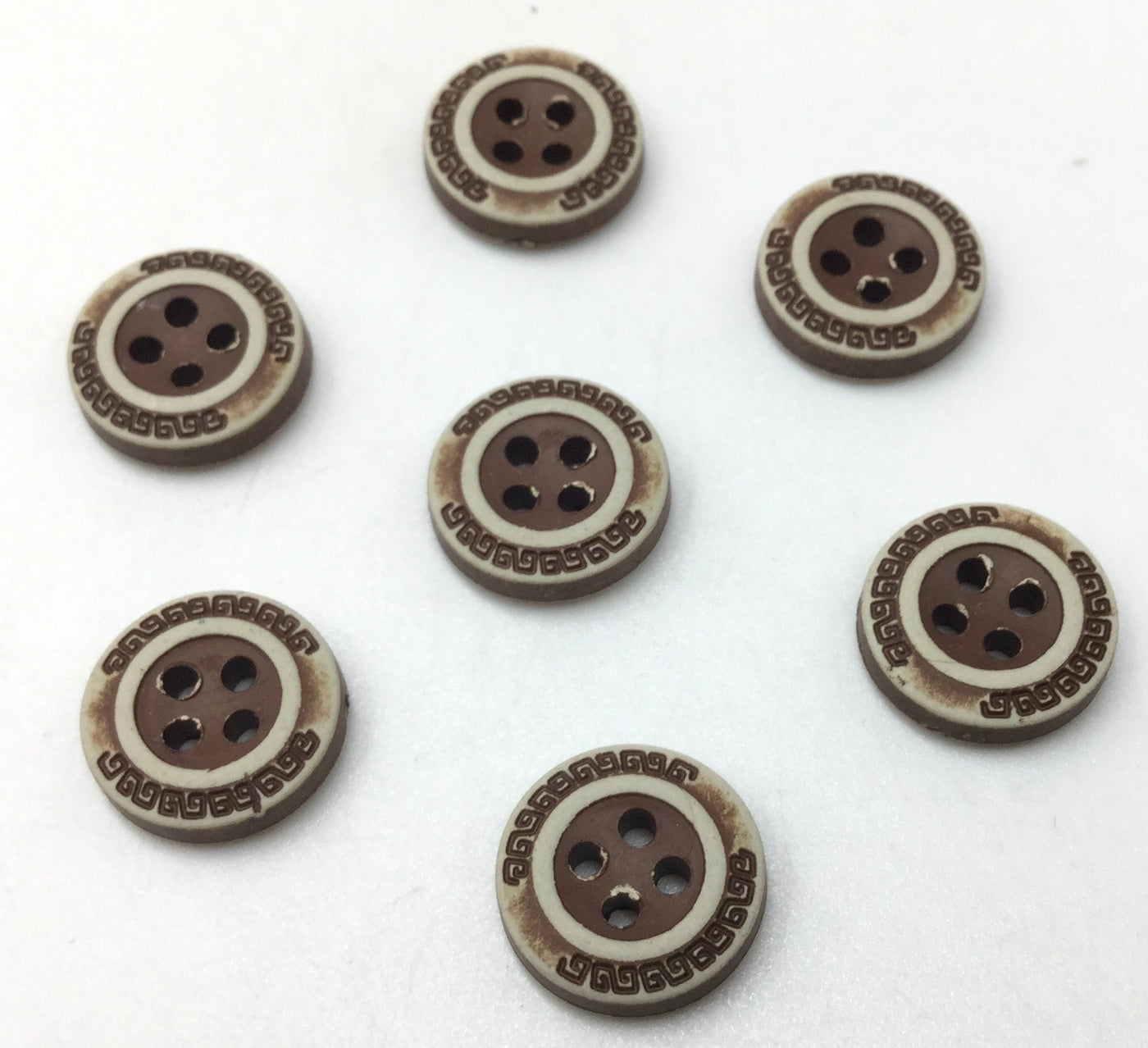 Light Brown Circular 4 Hole Polyester Buttons