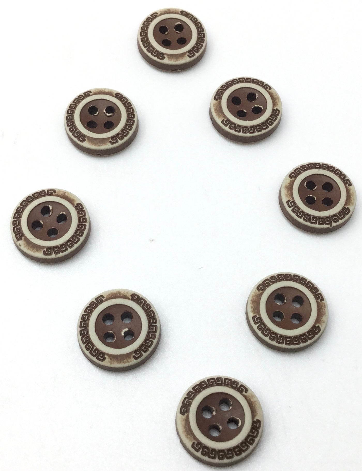 Light Brown Circular 4 Hole Polyester Buttons