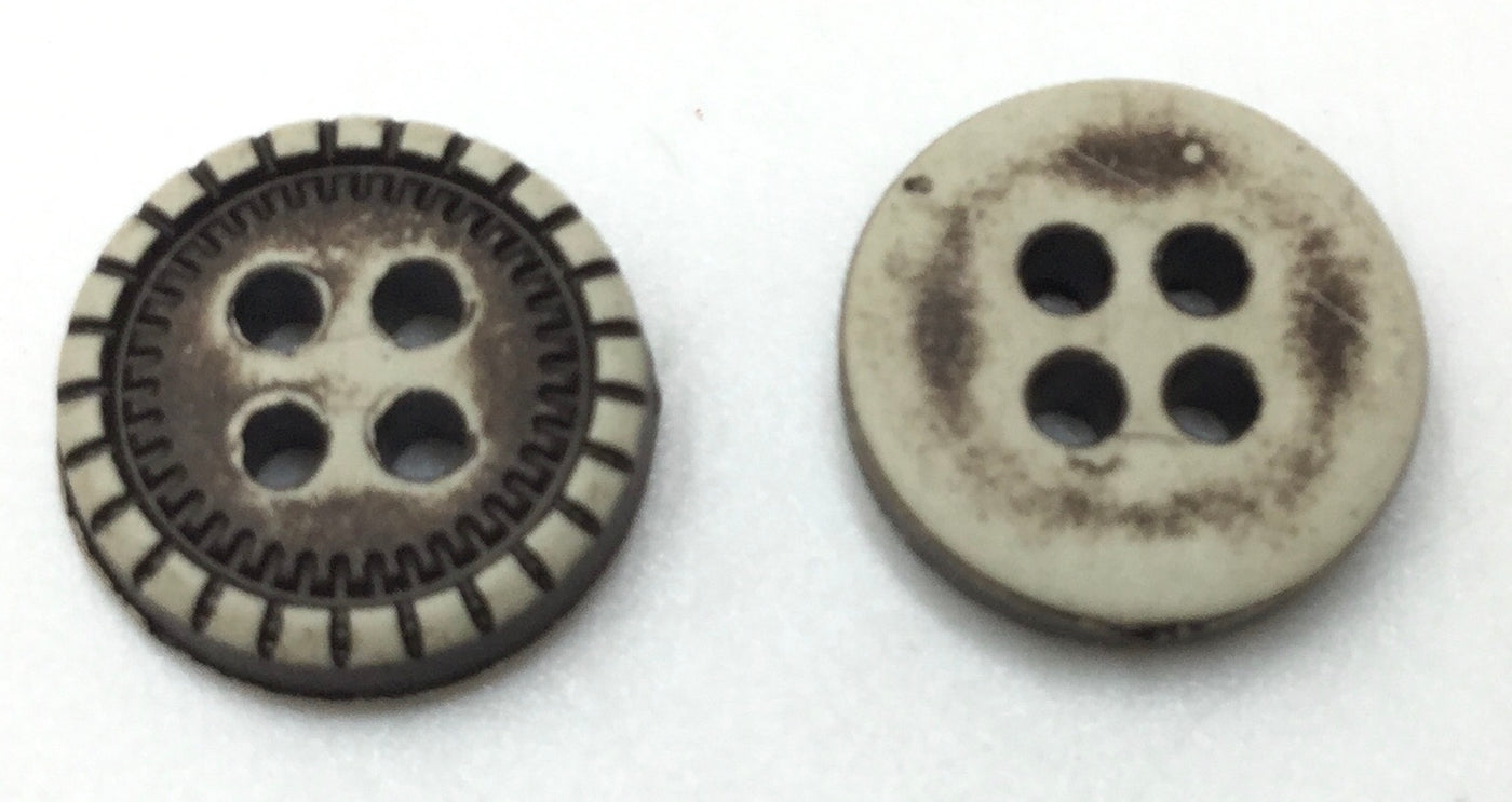 Brown Circular 4 Hole Polyester Buttons