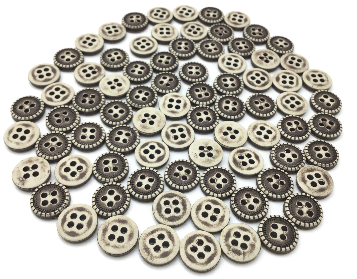 Brown Circular 4 Hole Polyester Buttons