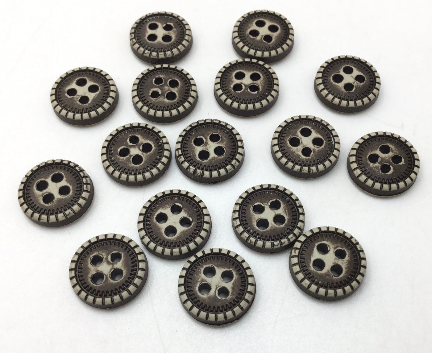 Brown Circular 4 Hole Polyester Buttons