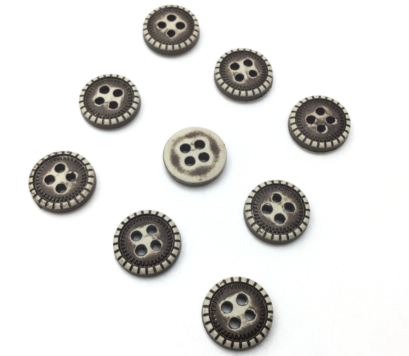 Brown Circular 4 Hole Polyester Buttons