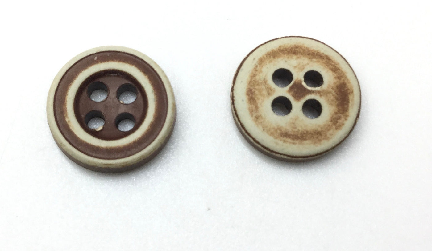 Brown Circular 4 Hole Polyester Buttons