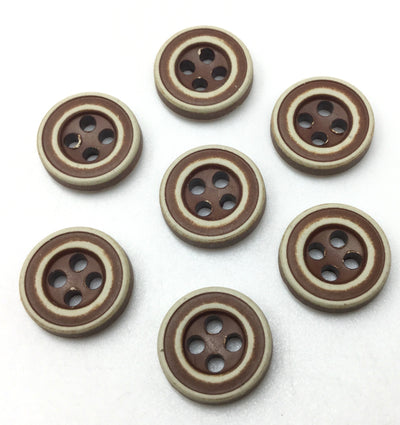 Brown Circular 4 Hole Polyester Buttons