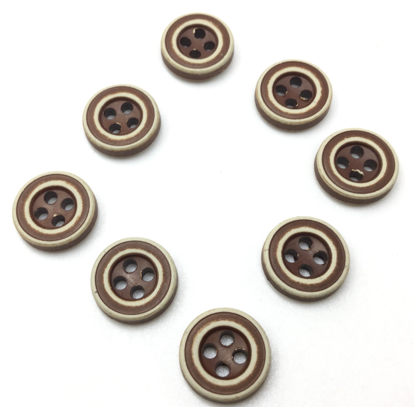 Brown Circular 4 Hole Polyester Buttons