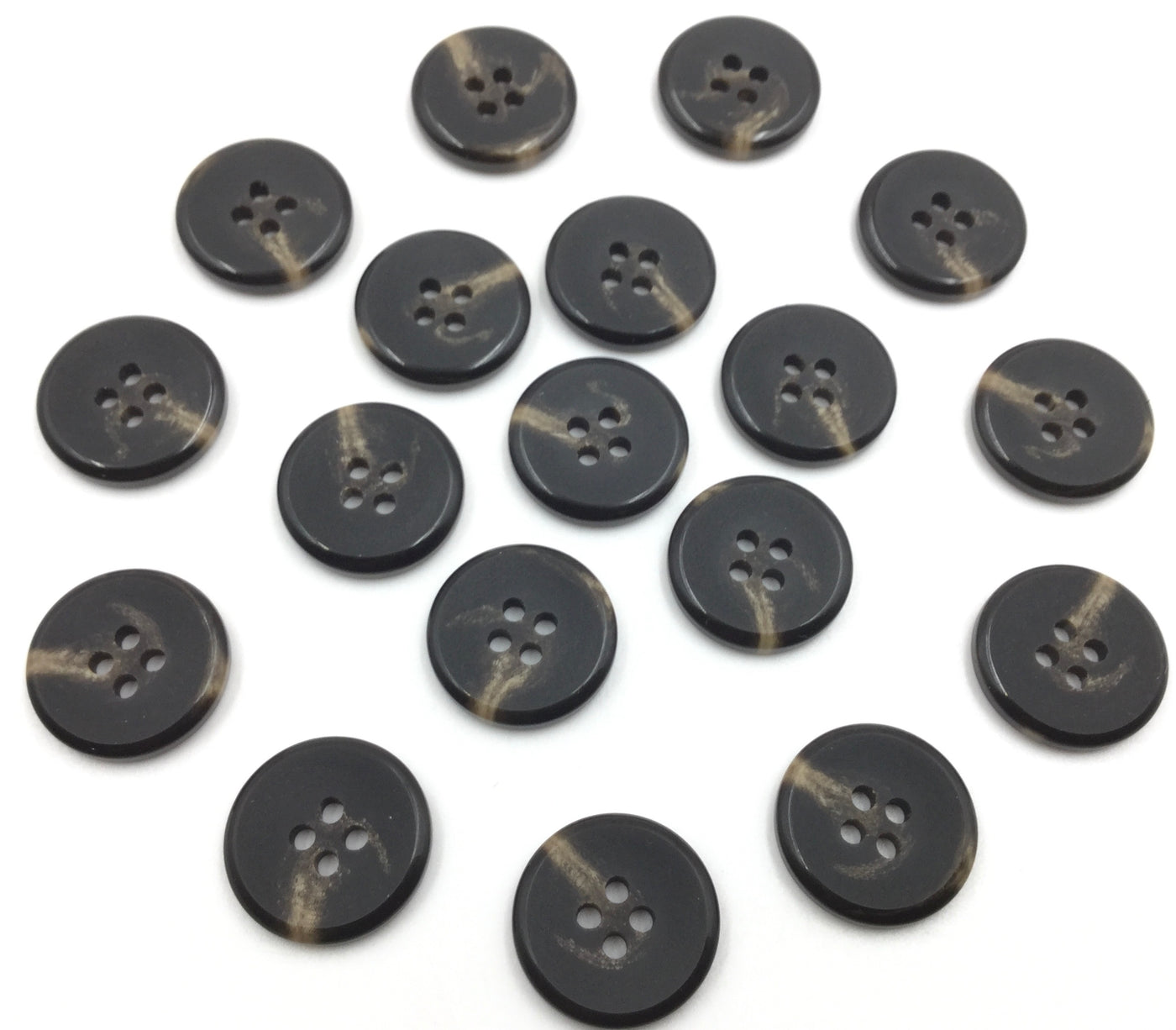 Black & Brown Circular 4 Hole Polyester Buttons