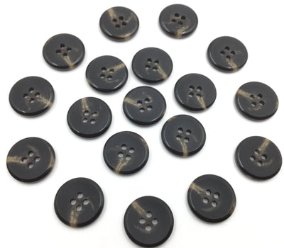 Black & Brown Circular 4 Hole Polyester Buttons