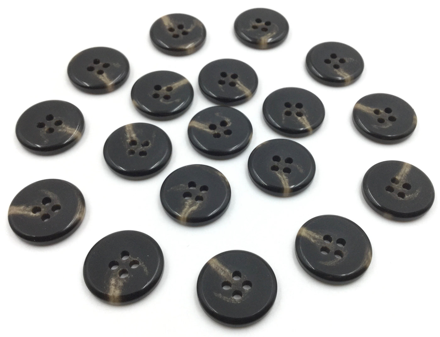 Black & Brown Circular 4 Hole Polyester Buttons