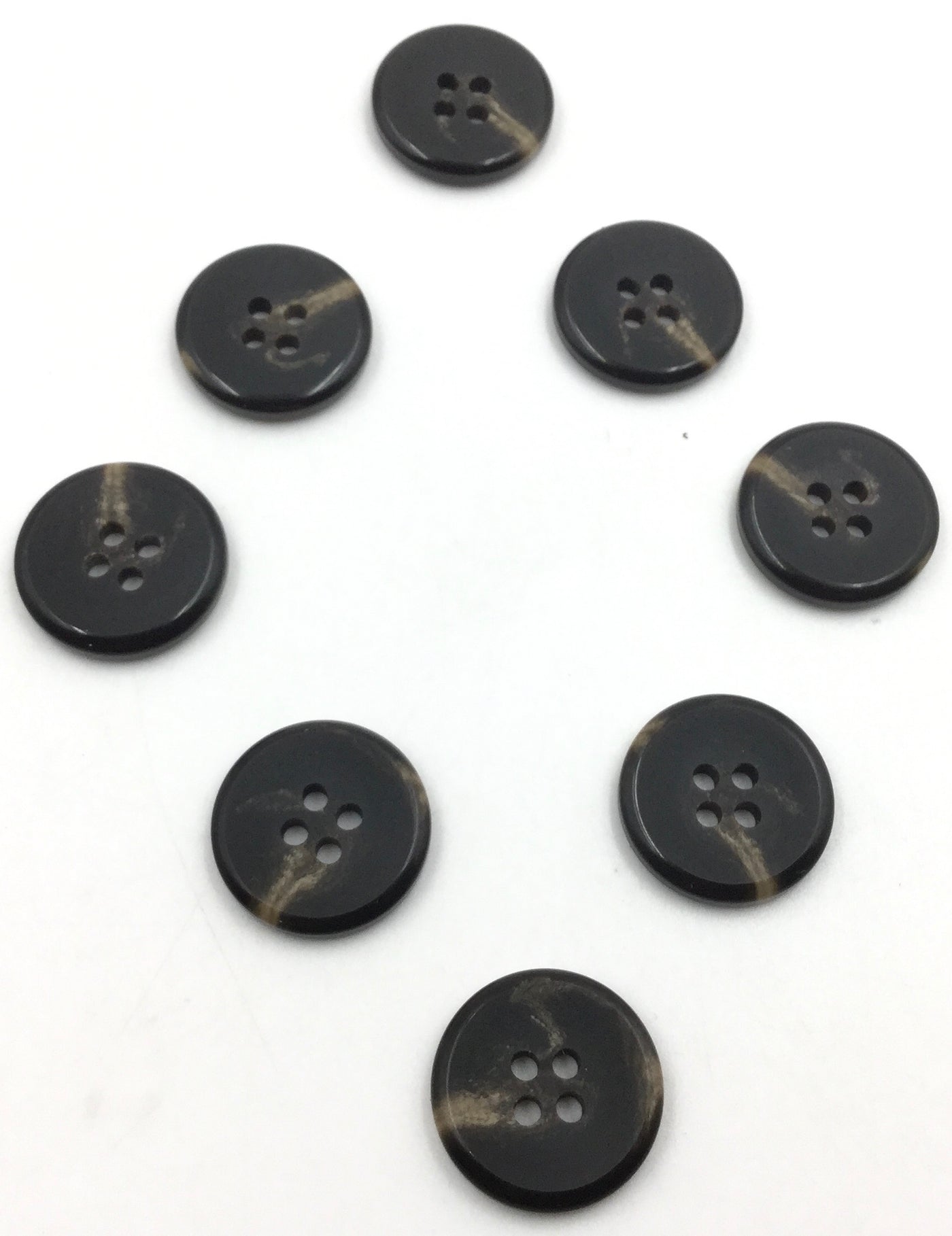 Black & Brown Circular 4 Hole Polyester Buttons