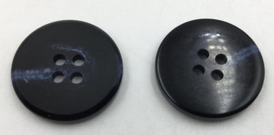 Navy Blue & Black Circular 4 Hole Polyester Buttons