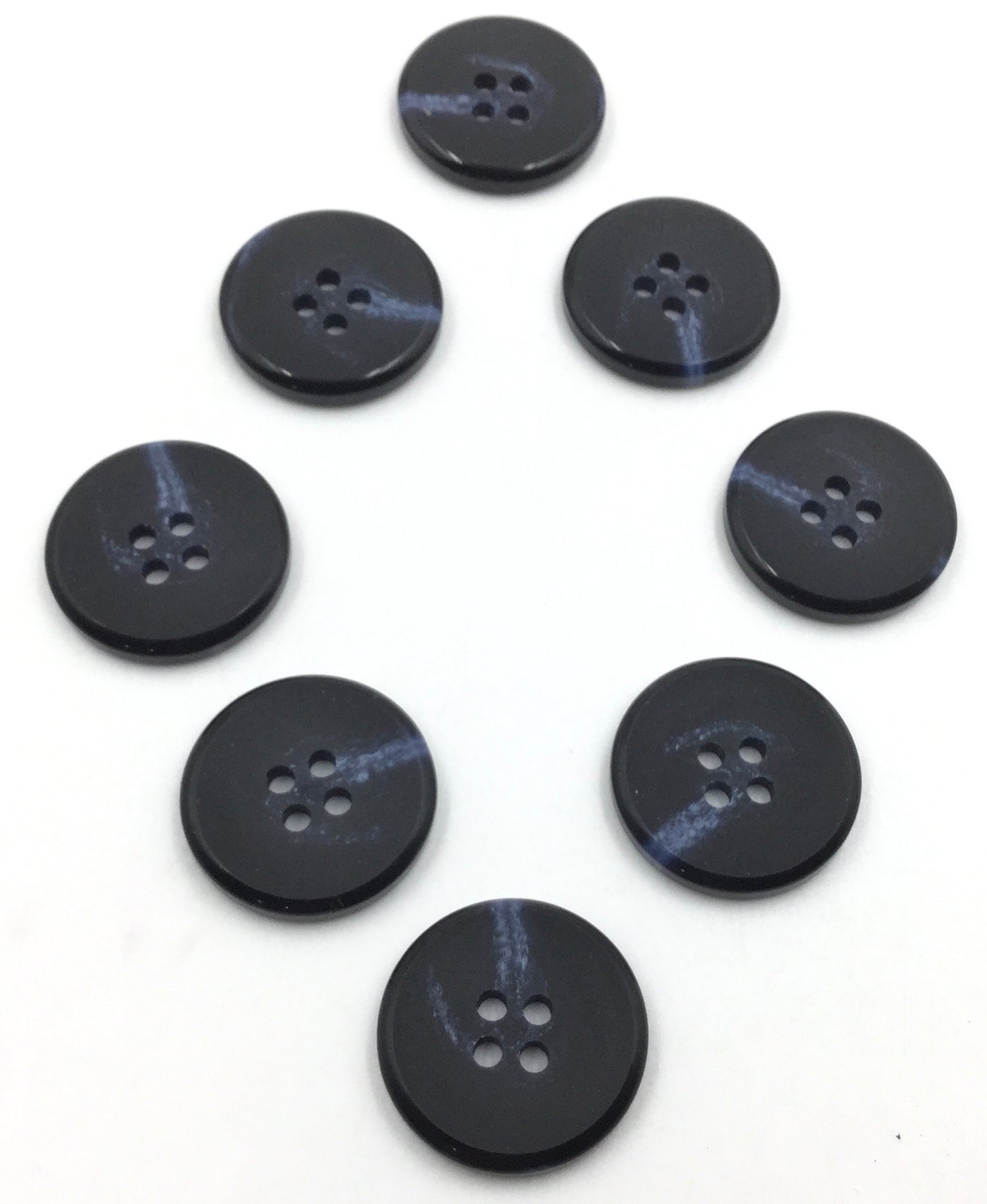 Navy Blue & Black Circular 4 Hole Polyester Buttons