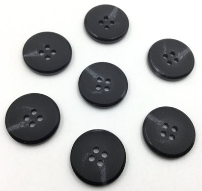 Black Circular 4 Hole Polyester Buttons