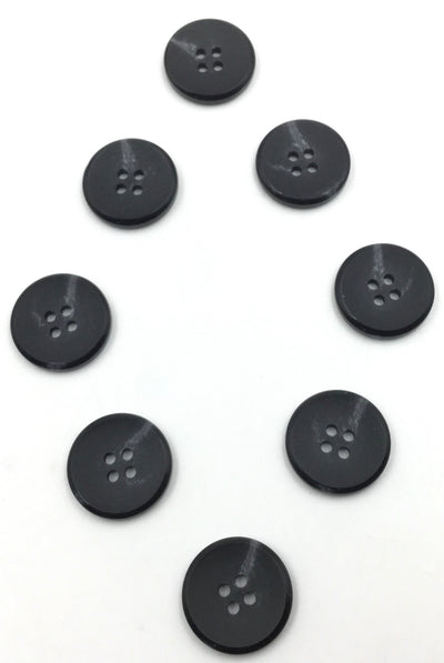 Black Circular 4 Hole Polyester Buttons