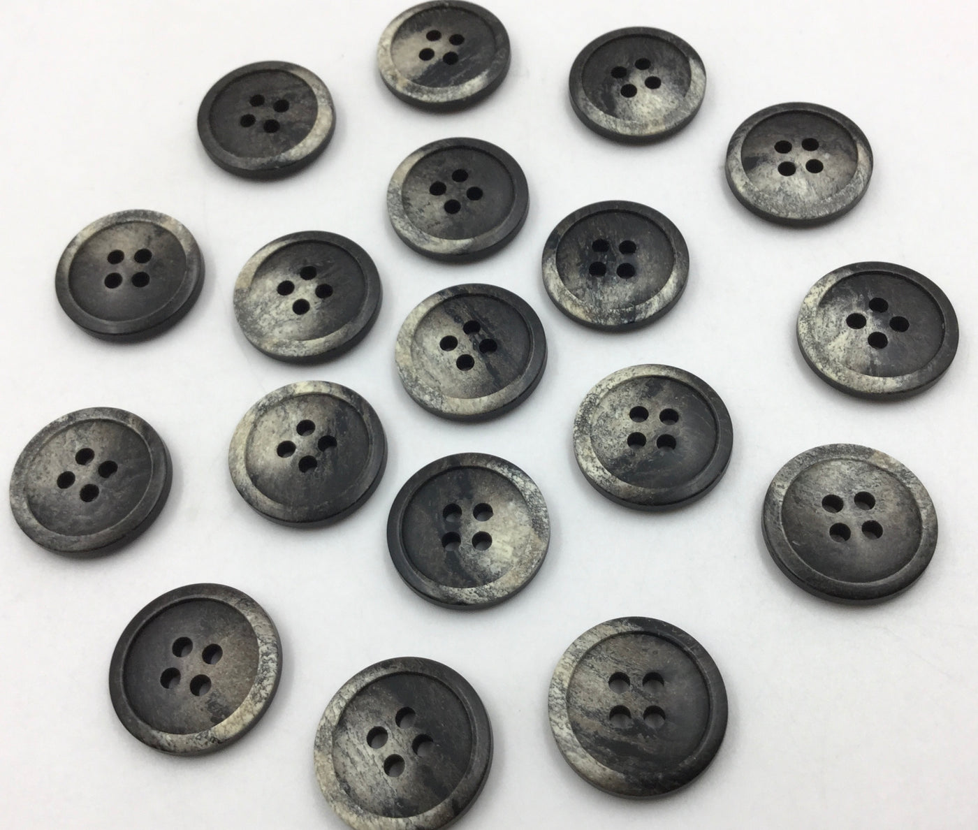 Black Circular 4 Hole Polyester Buttons