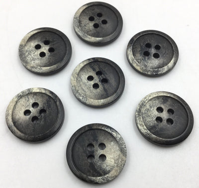 Black Circular 4 Hole Polyester Buttons