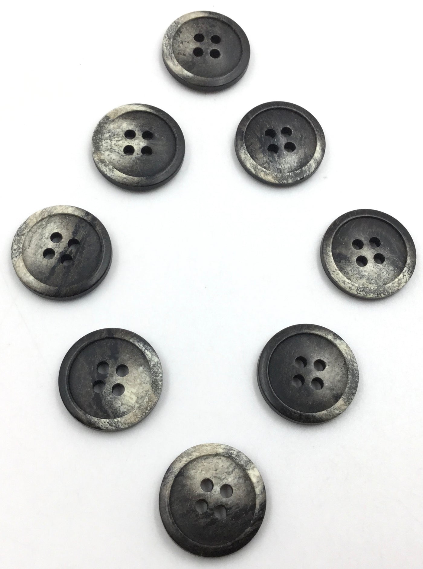 Black Circular 4 Hole Polyester Buttons