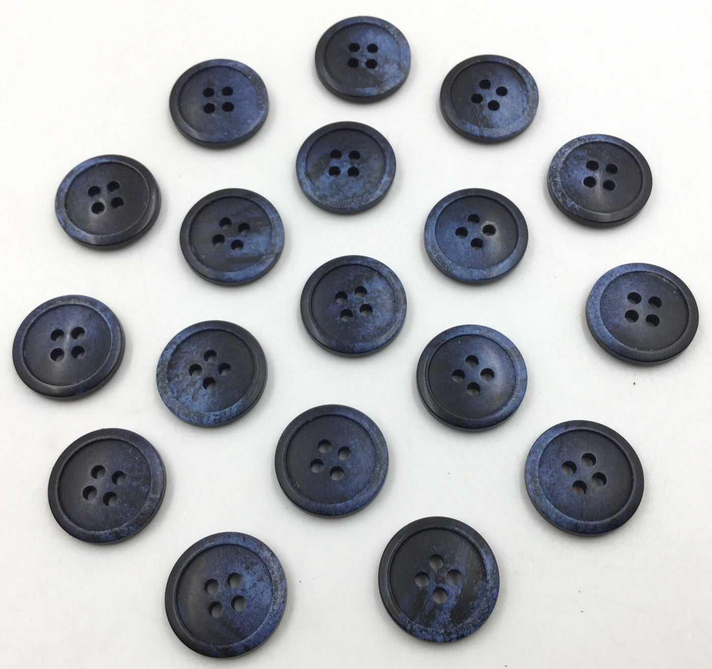 Navy Blue & Black 4 Hole Polyester Buttons