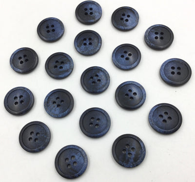 Navy Blue & Black 4 Hole Polyester Buttons