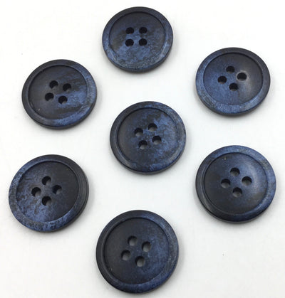 Navy Blue & Black 4 Hole Polyester Buttons