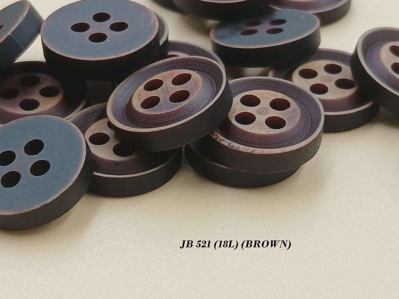 Brown Circular 4 Hole 18L Polyester Buttons