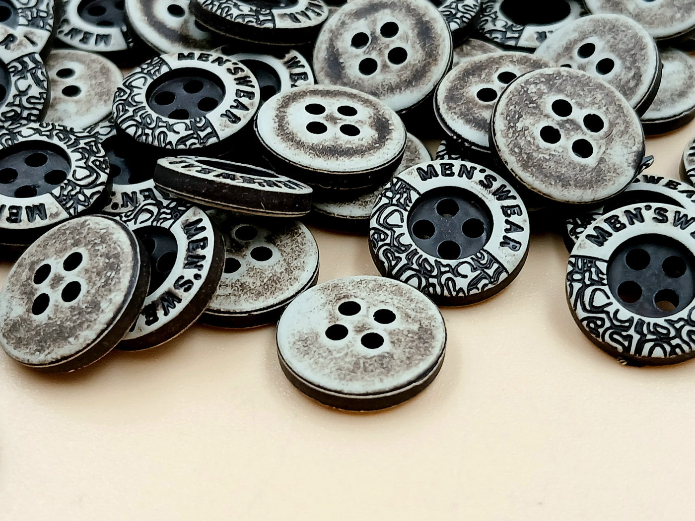 Brown Circular 4 Hole 18L Polyester Buttons
