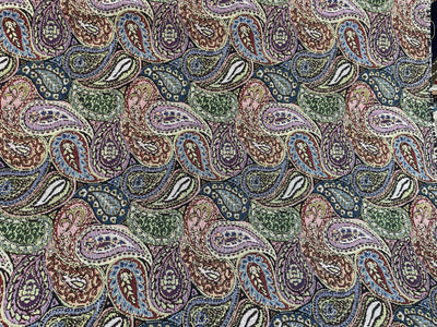 Multicolor Paisley Cotton Jacquard Fabric