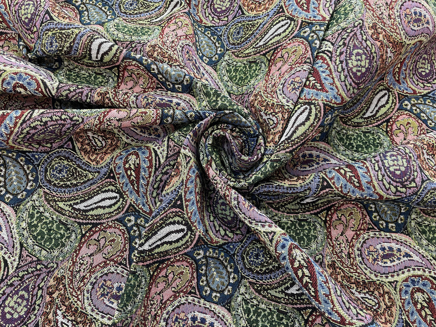 Multicolor Paisley Cotton Jacquard Fabric