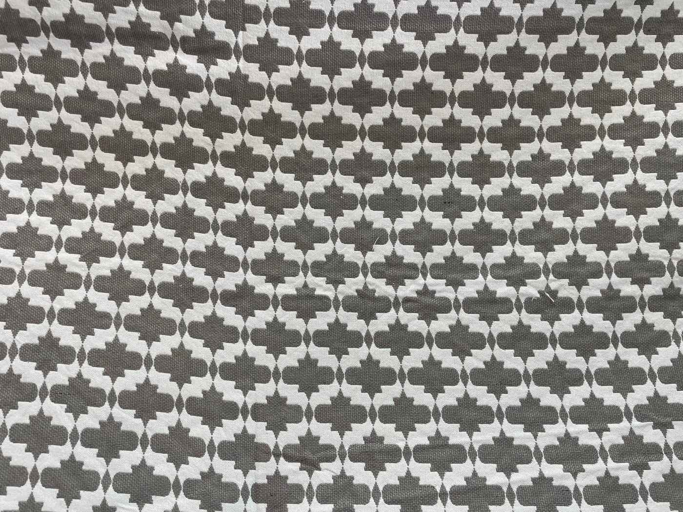 White & Gray Traditional Cotton Jacquard Fabric