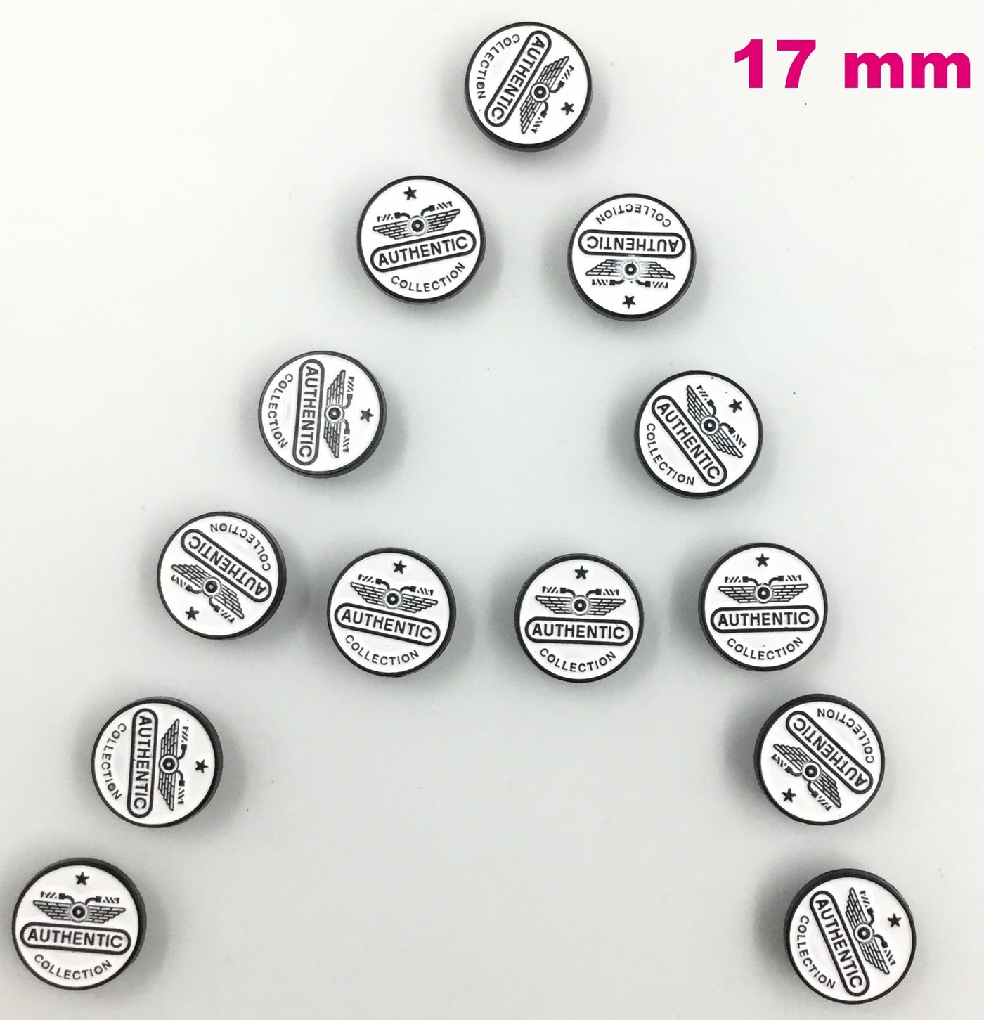 White & Black Designer Metal Buttons