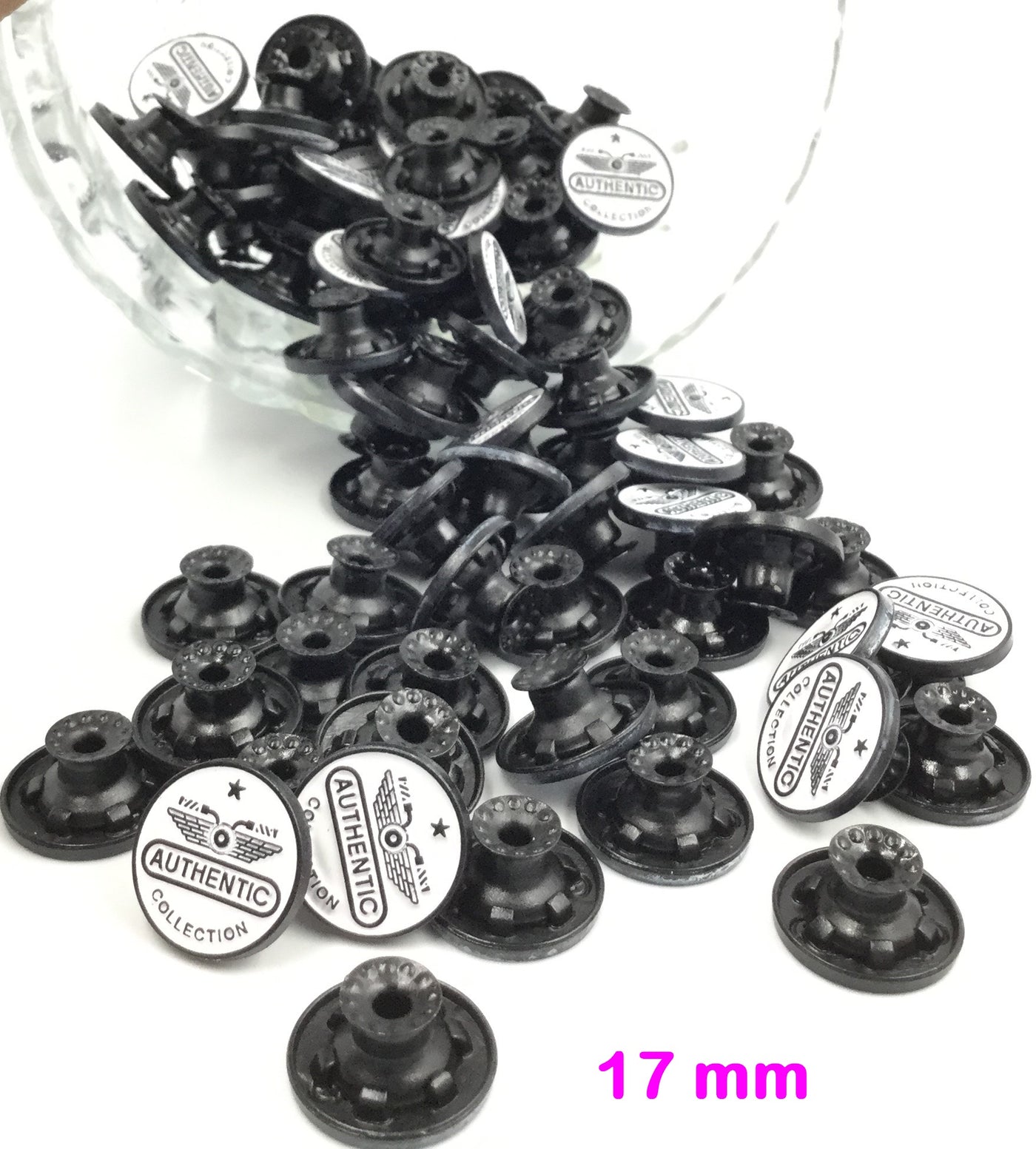 White & Black Designer Metal Buttons